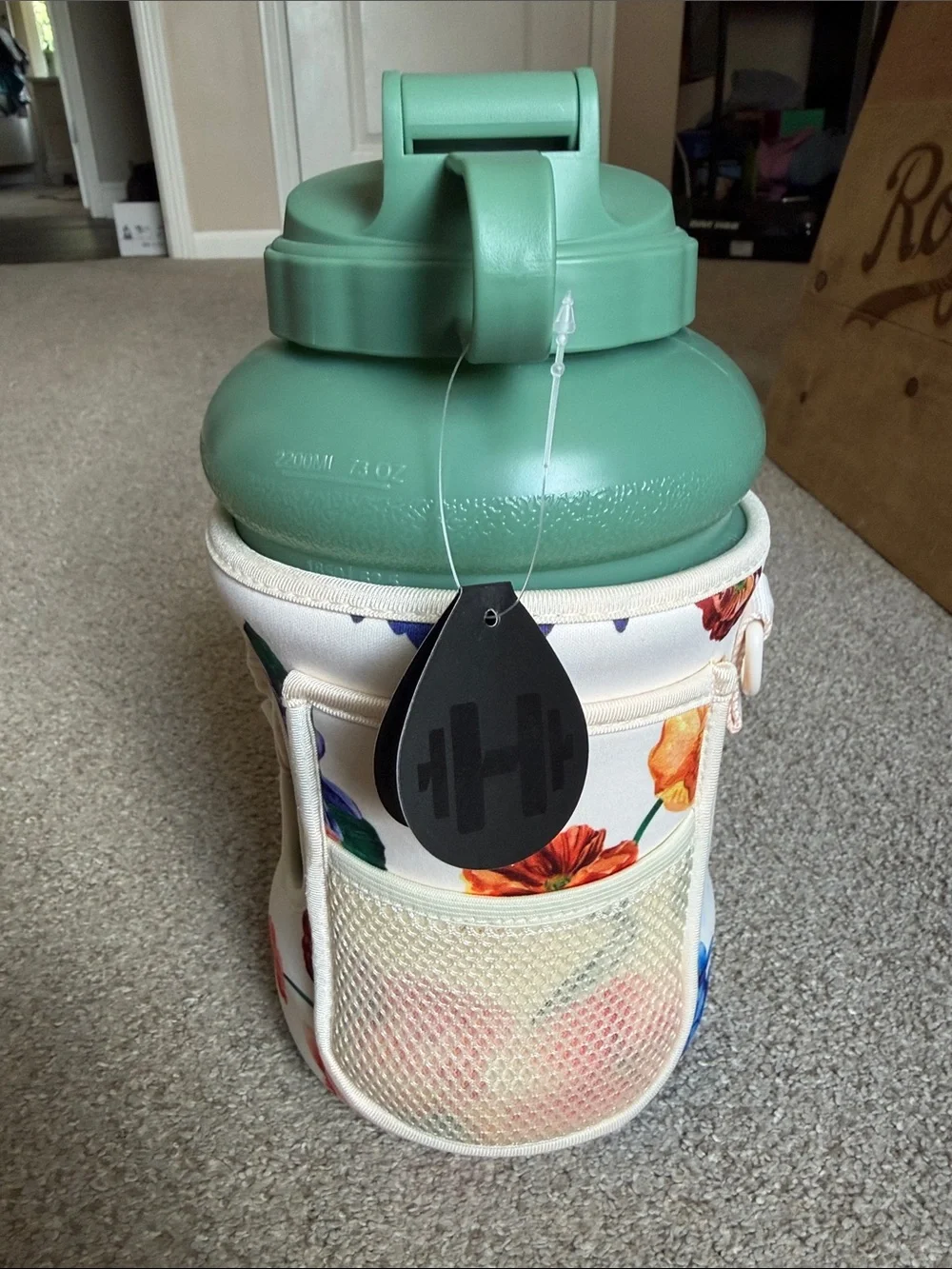 HydroJug Bottle Floral Neoprene Holder Sage Green